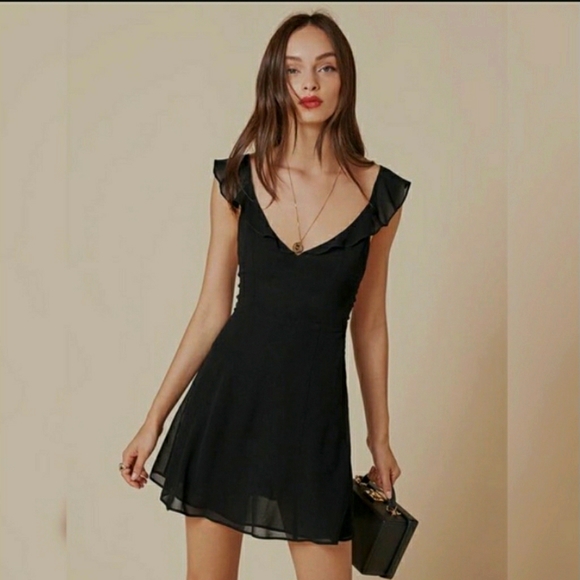 Reformation Dresses & Skirts - REFORMATION Issa Black Ruffle Dress size 0